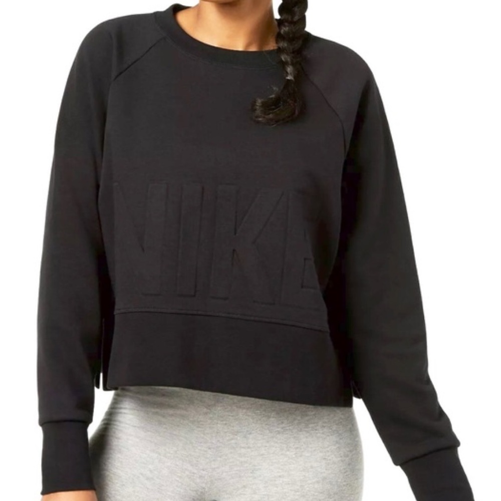 NWT NIKE EMBOSSED LARGE LOGO CROP SWEATSHIRT